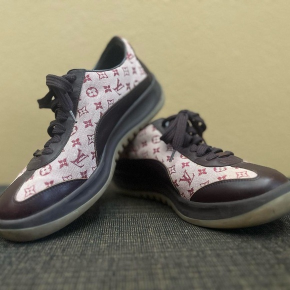 Louis Vuitton Brown/Sepia Monogram Mini Lin and Leather Runners Sneakers - Picture 5 of 6